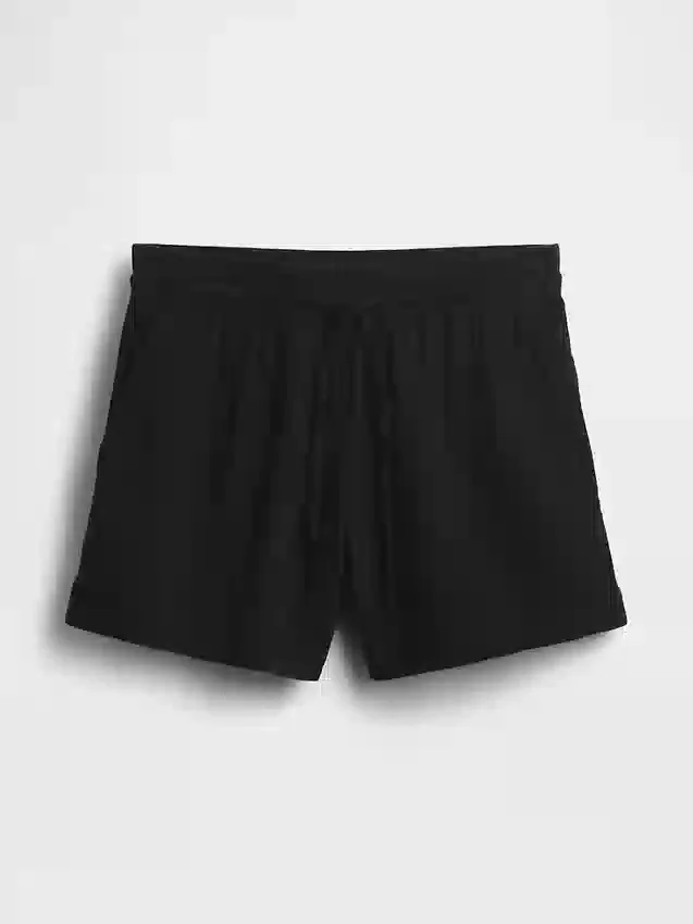 Shorts décontractés en gaze de coton à taille mi-haute de 4"