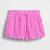 Shorts décontractés en gaze de coton à taille mi-haute de 4"