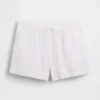 Shorts décontractés en gaze de coton à taille mi-haute de 4"