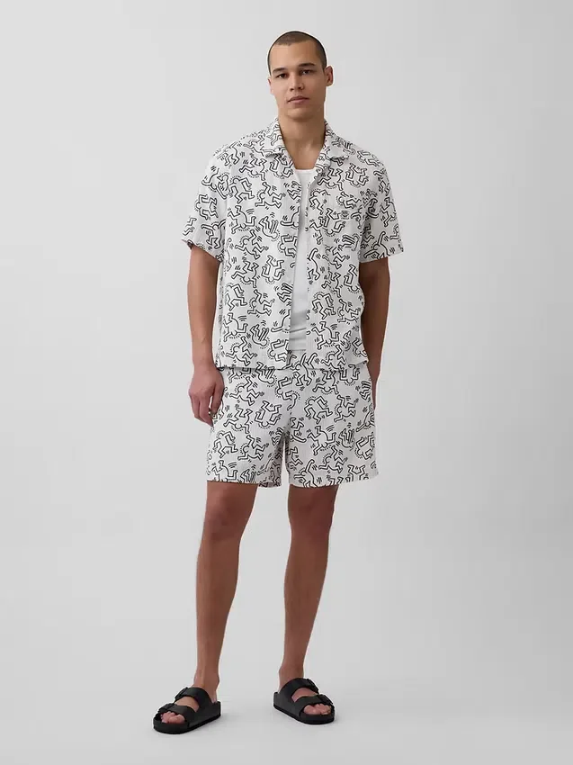 Shorts décontractés texturés Keith Haring