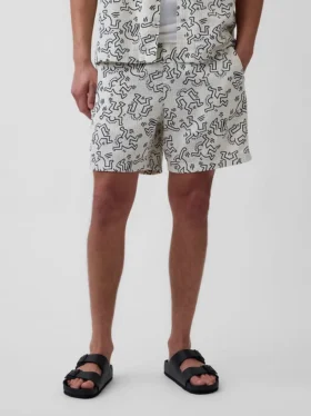 Shorts décontractés texturés Keith Haring