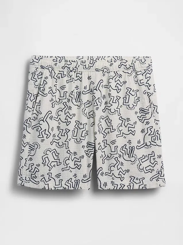 Shorts décontractés texturés Keith Haring