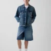 Shorts de charpentier en denim ample, 10,5"