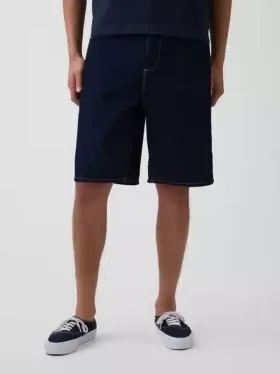 Shorts de charpentier en denim ample, 10,5″