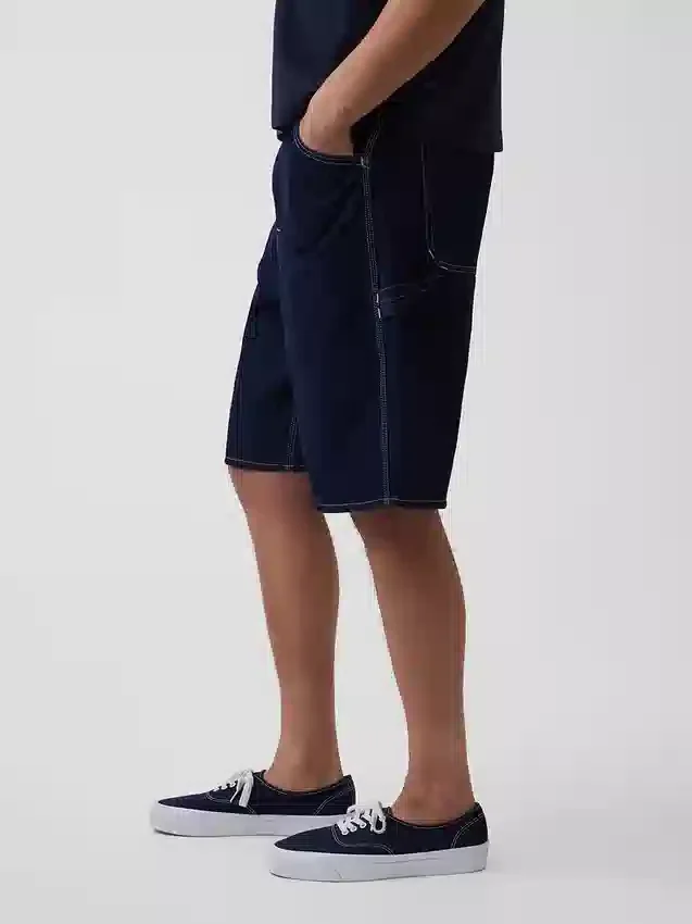 Shorts de charpentier en denim ample, 10,5"