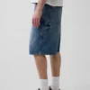 Shorts de charpentier en denim ample, 10,5"