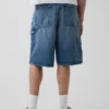 Shorts de charpentier en denim ample, 10,5"