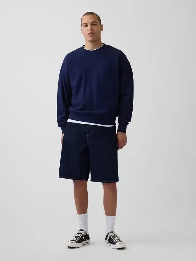 Shorts de charpentier en denim ample, 10,5"