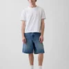 Shorts de charpentier en denim ample, 10,5"