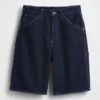 Shorts de charpentier en denim ample, 10,5"