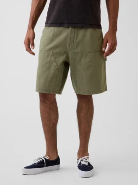 Shorts de charpentier en denim ample, 9″