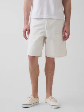 Shorts de charpentier en denim ample, 9″