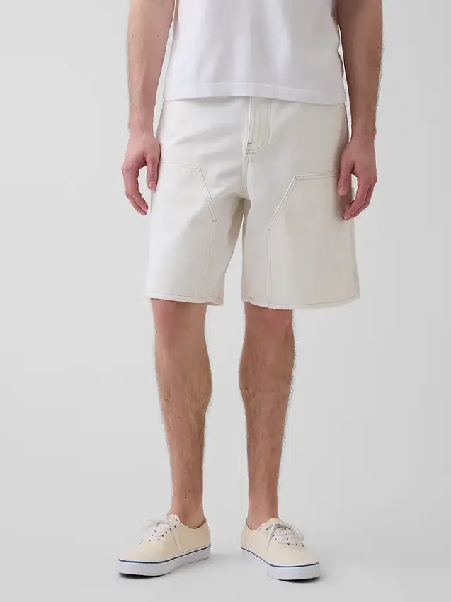 Shorts de charpentier en denim ample, 9"