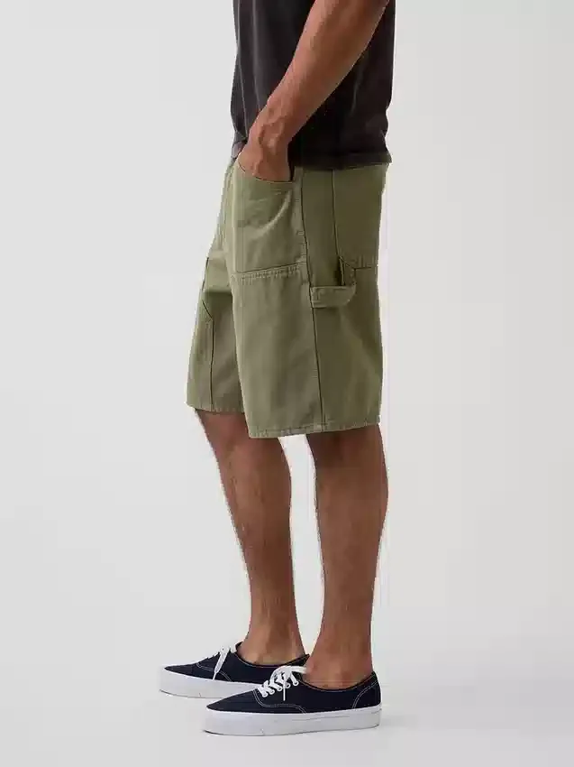 Shorts de charpentier en denim ample, 9"