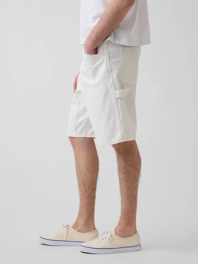 Shorts de charpentier en denim ample, 9"
