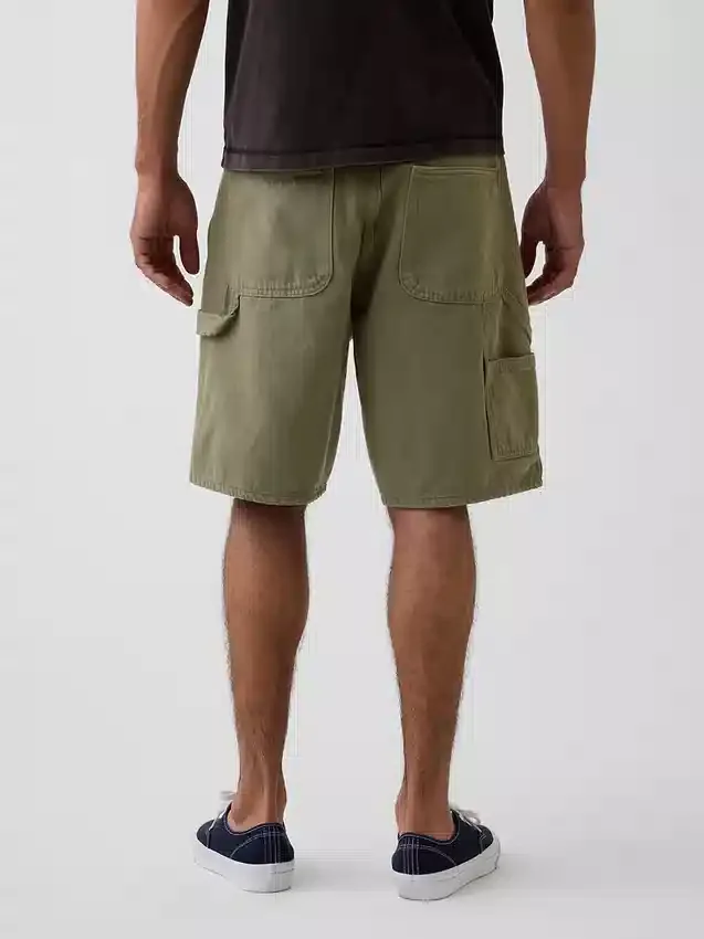 Shorts de charpentier en denim ample, 9"