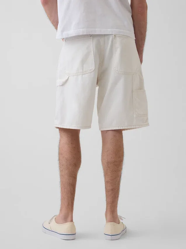 Shorts de charpentier en denim ample, 9"