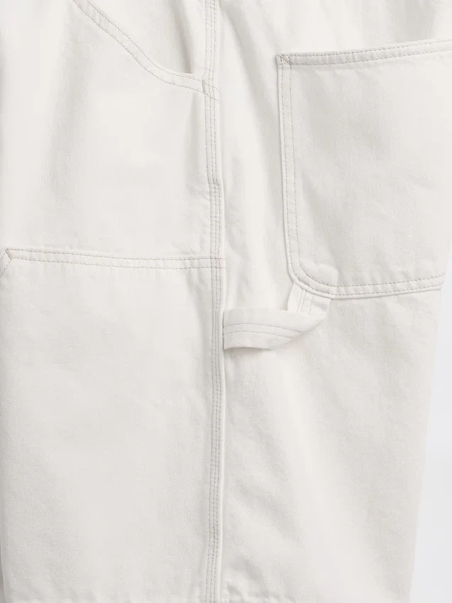 Shorts de charpentier en denim ample, 9"