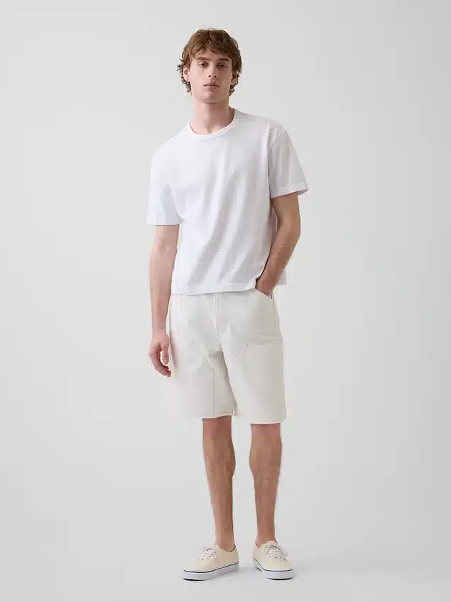 Shorts de charpentier en denim ample, 9"