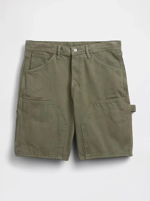 Shorts de charpentier en denim ample, 9"