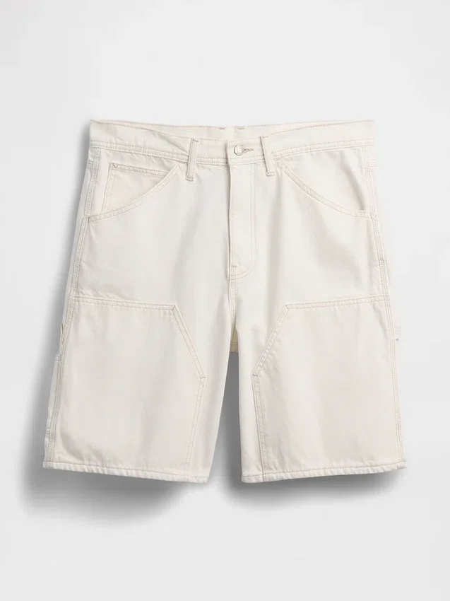 Shorts de charpentier en denim ample, 9"