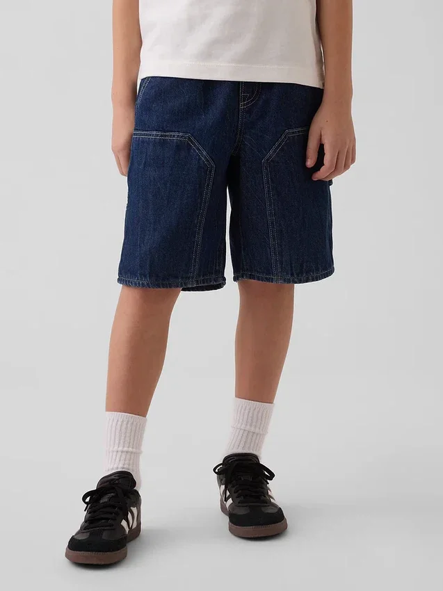 Shorts de charpentier en denim ample et décontracté pour enfants, style années 90