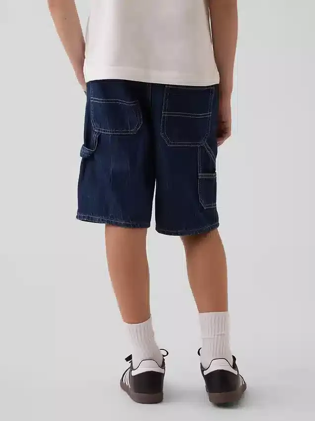 Shorts de charpentier en denim ample et décontracté pour enfants, style années 90