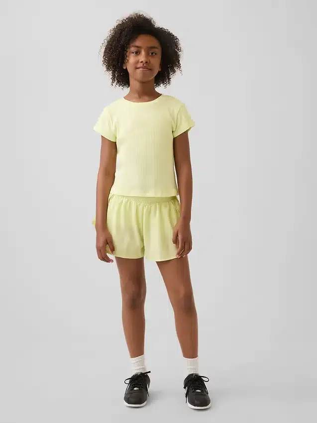 Shorts de course à ourlet papillon à séchage rapide pour enfants