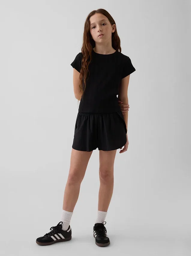 Shorts de course à ourlet papillon à séchage rapide pour enfants