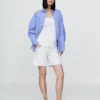 Shorts de maternité en denim à panneau intégral, 7"