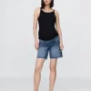Shorts de maternité en denim à panneau intégral, 7"