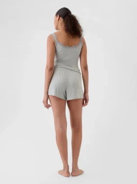 Shorts de pyjama ample à mini-côtes