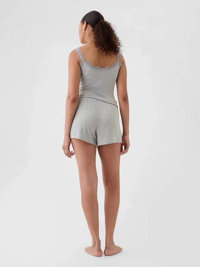 Shorts de pyjama ample à mini-côtes