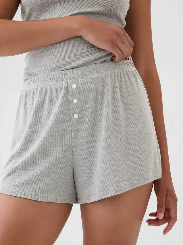 Shorts de pyjama ample à mini-côtes