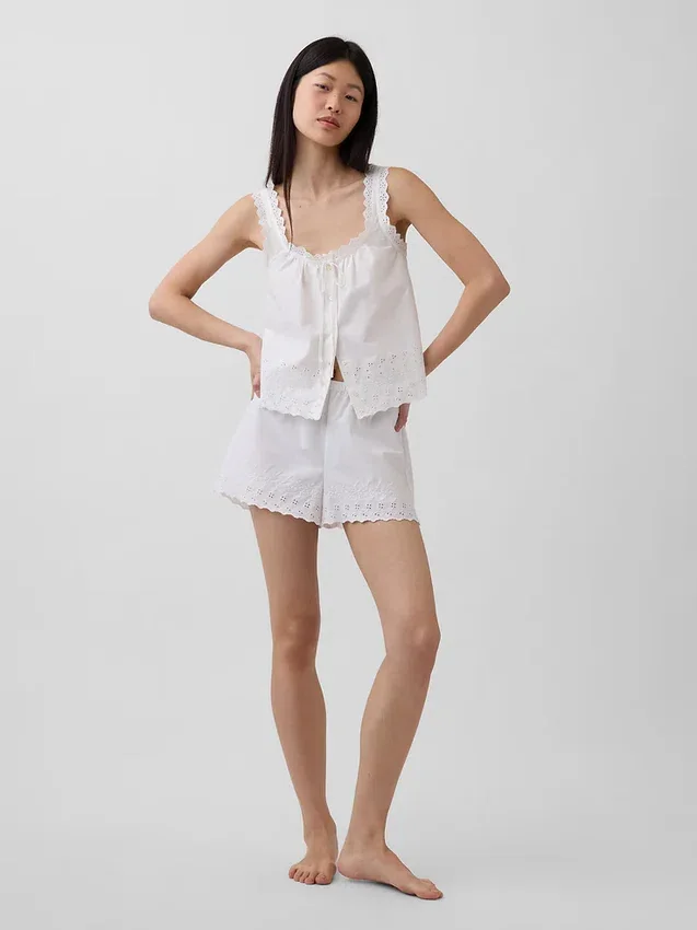 Shorts de pyjama brodés