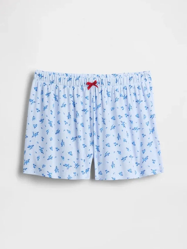 Shorts de pyjama à côtes recyclé pour enfants