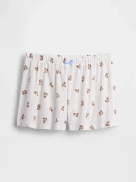Shorts de pyjama à côtes recyclé pour enfants