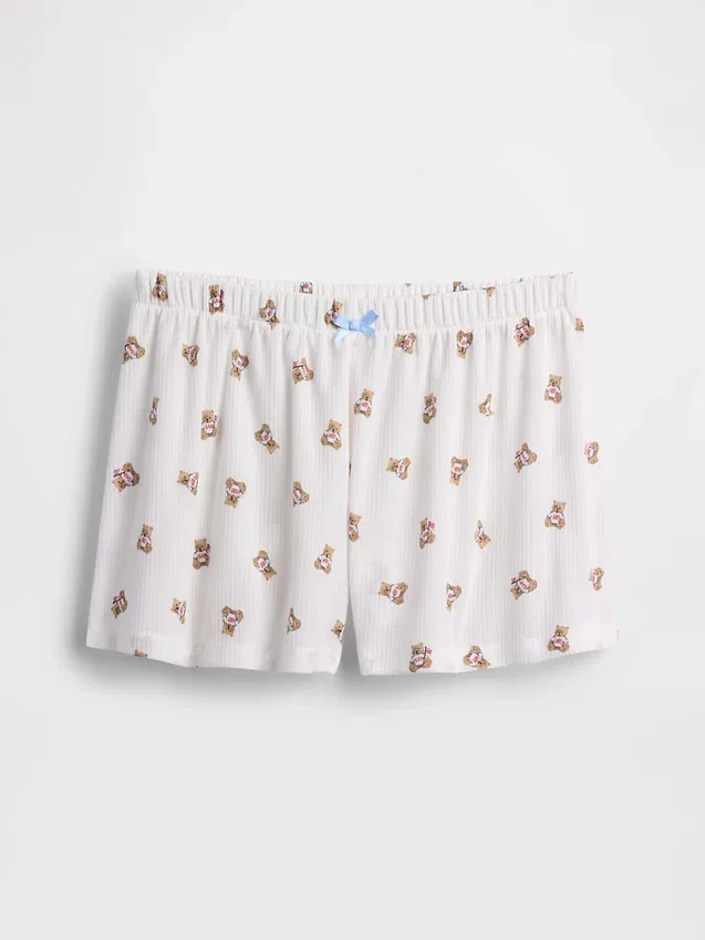 Shorts de pyjama à côtes recyclé pour enfants