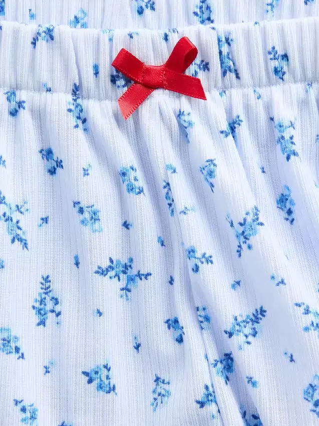 Shorts de pyjama à côtes recyclé pour enfants
