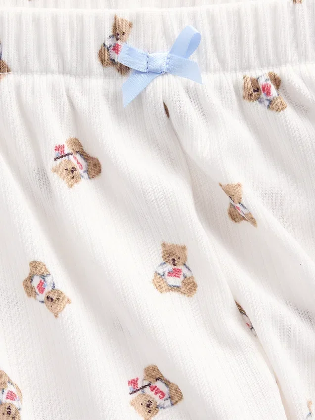 Shorts de pyjama à côtes recyclé pour enfants