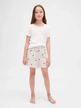 Shorts de pyjama en flanelle recyclée pour enfants