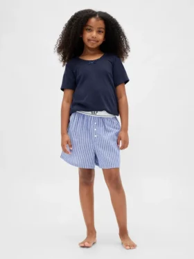 Shorts de pyjama en flanelle recyclée pour enfants