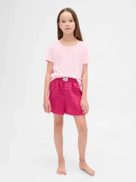 Shorts de pyjama en flanelle recyclée pour enfants