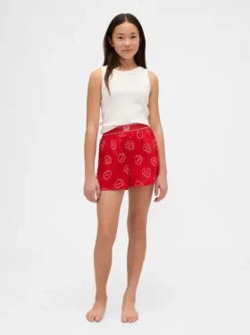 Shorts de pyjama en flanelle recyclée pour enfants