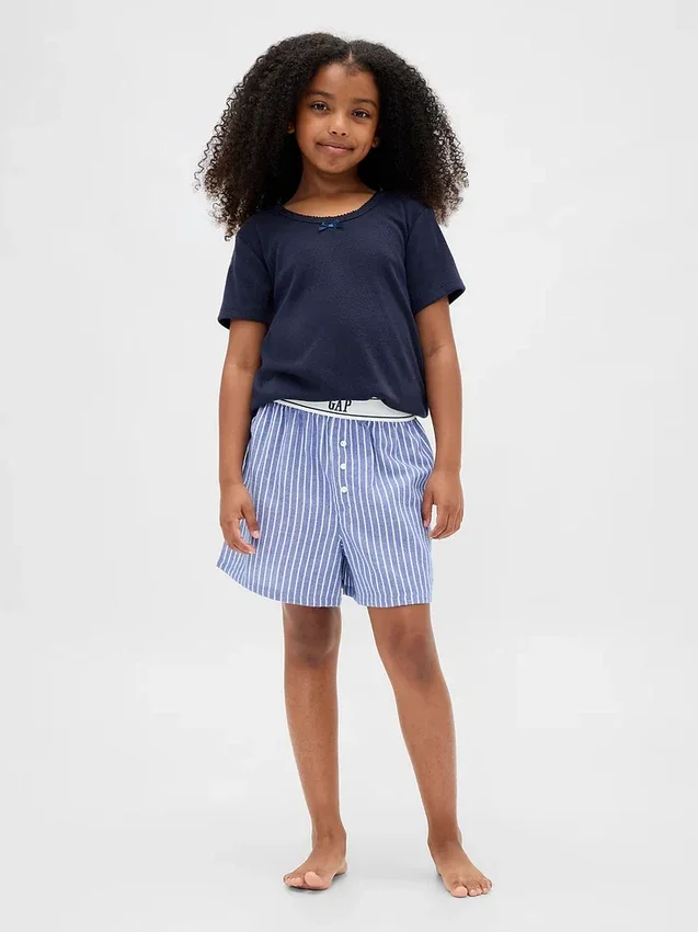 Shorts de pyjama en flanelle recyclée pour enfants