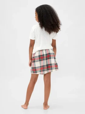 Shorts de pyjama en flanelle recyclée pour enfants