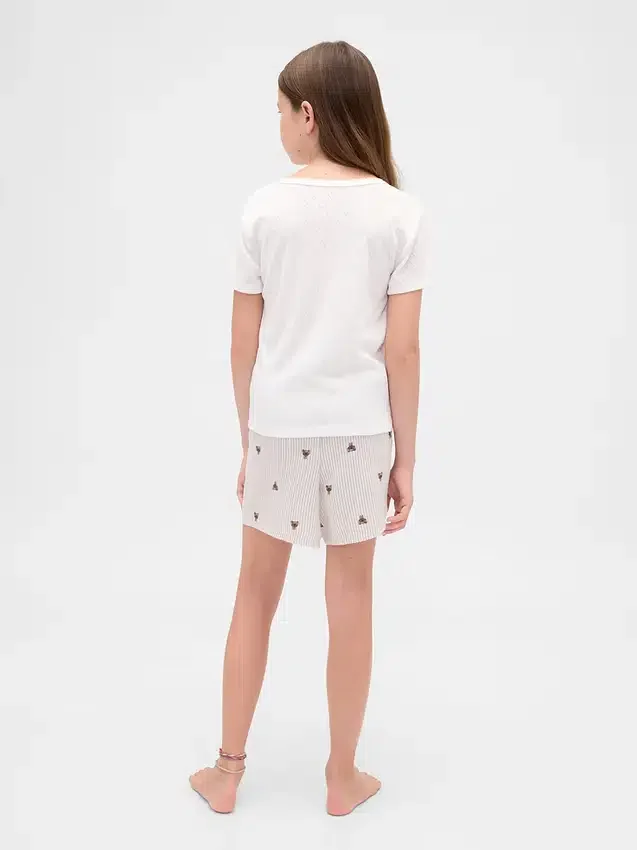 Shorts de pyjama en flanelle recyclée pour enfants