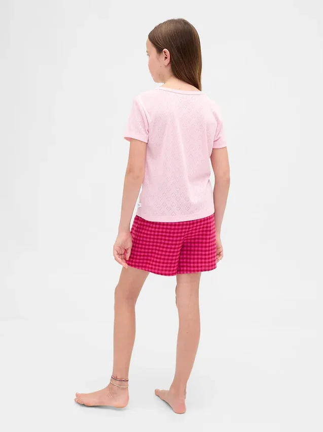Shorts de pyjama en flanelle recyclée pour enfants