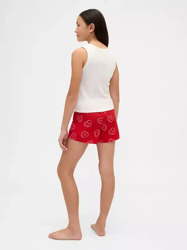 Shorts de pyjama en flanelle recyclée pour enfants