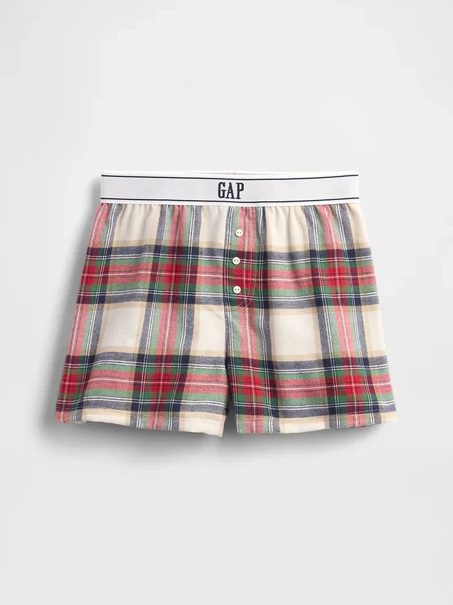Shorts de pyjama en flanelle recyclée pour enfants